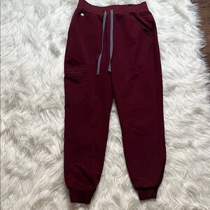 Figs burgundy High waisted Jogger Scrubs